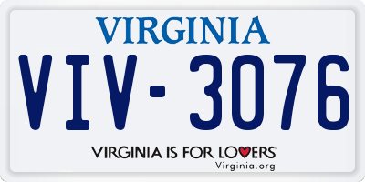 VA license plate VIV3076