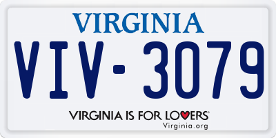 VA license plate VIV3079