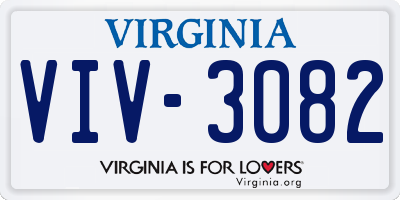 VA license plate VIV3082