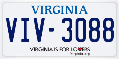 VA license plate VIV3088