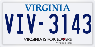 VA license plate VIV3143