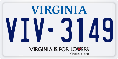 VA license plate VIV3149