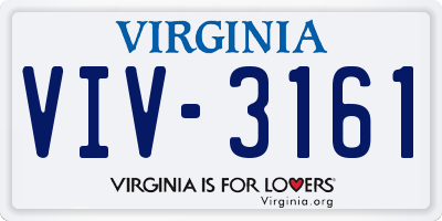 VA license plate VIV3161