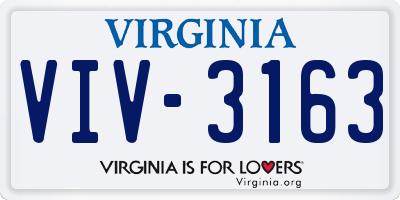 VA license plate VIV3163