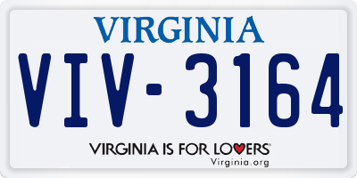 VA license plate VIV3164