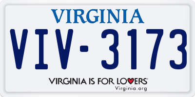 VA license plate VIV3173