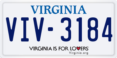 VA license plate VIV3184