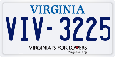 VA license plate VIV3225