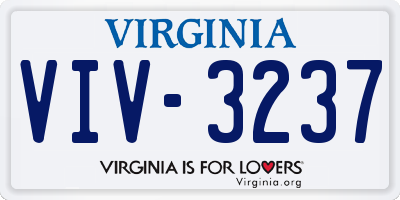 VA license plate VIV3237