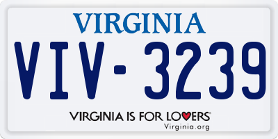 VA license plate VIV3239