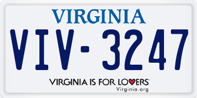 VA license plate VIV3247