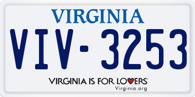 VA license plate VIV3253