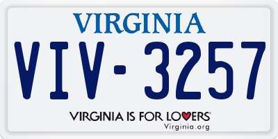 VA license plate VIV3257