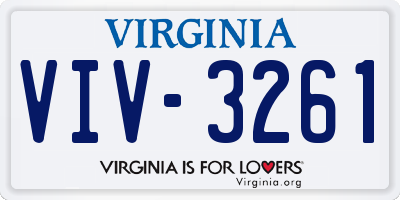 VA license plate VIV3261