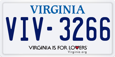VA license plate VIV3266