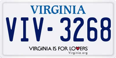 VA license plate VIV3268
