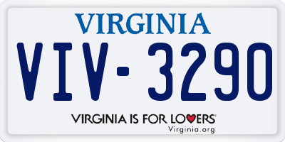 VA license plate VIV3290