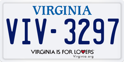 VA license plate VIV3297