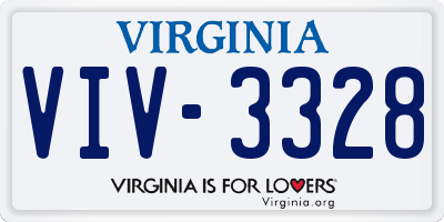 VA license plate VIV3328