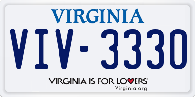 VA license plate VIV3330