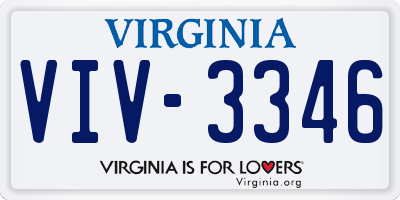 VA license plate VIV3346
