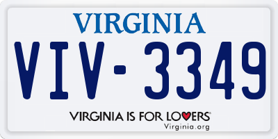 VA license plate VIV3349