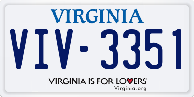 VA license plate VIV3351