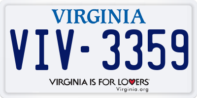 VA license plate VIV3359