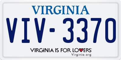 VA license plate VIV3370