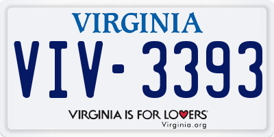 VA license plate VIV3393