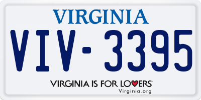 VA license plate VIV3395