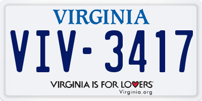 VA license plate VIV3417