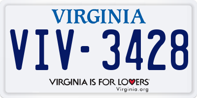VA license plate VIV3428