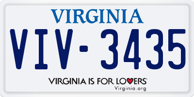 VA license plate VIV3435