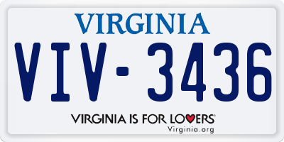 VA license plate VIV3436