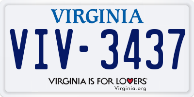 VA license plate VIV3437