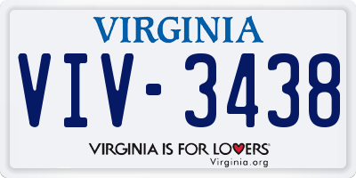 VA license plate VIV3438