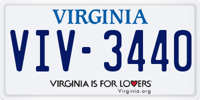 VA license plate VIV3440
