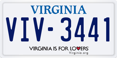 VA license plate VIV3441