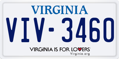 VA license plate VIV3460