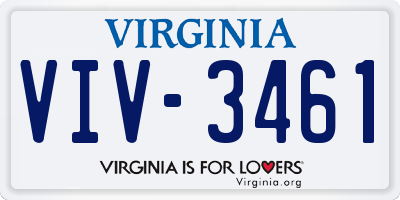 VA license plate VIV3461