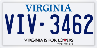VA license plate VIV3462