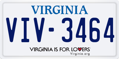 VA license plate VIV3464