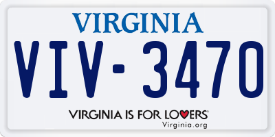 VA license plate VIV3470
