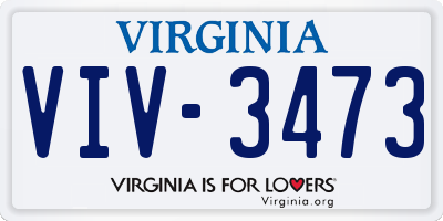 VA license plate VIV3473