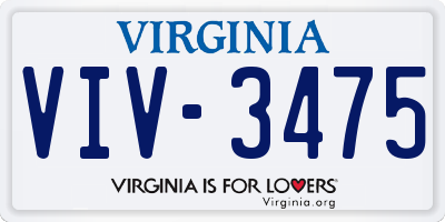 VA license plate VIV3475