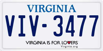 VA license plate VIV3477