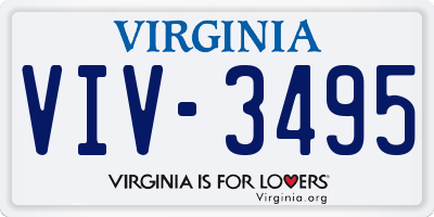 VA license plate VIV3495