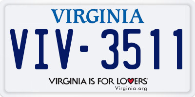 VA license plate VIV3511