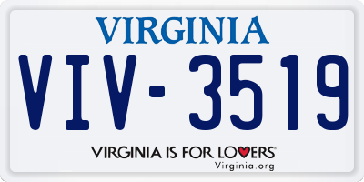 VA license plate VIV3519